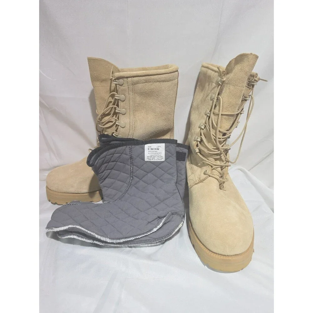 Vibram Boots Cold W. Military Combat   277-104  SIZE 9.5 W, With THERMAL INSERTS